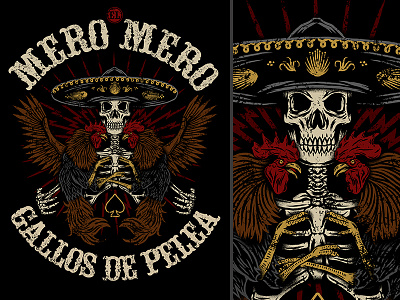 EL MERO MERO art design gallo illustration mariachi mexico rooster skull traditional vintage