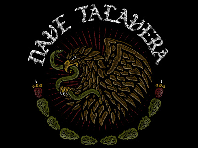 MEXICO - DAVE TALAVERA BADGE animation art badge branding design eagle graphic design illustration logo mexico skull snake traditional ui vintage