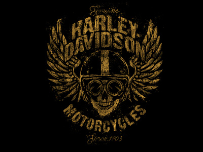 WINGED SKULL harleydavidson helmet illustration motorcycle skull traditional tshirtgraphic vintage wings