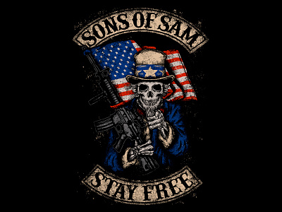 SONS OF SAM american bikerpatch flag sonsofsam stayfree u.s.a. unclesam