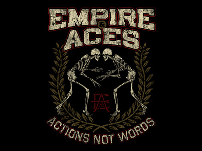 EMPIRE & ACES - ACTIONS NOT WORDS gym skeletons skull sports traditional training vintage