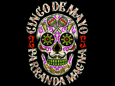 PARRANDA MAGNA art chillli design illustration maracas mexico music parranda skull sugarskull tequila traditional vintage