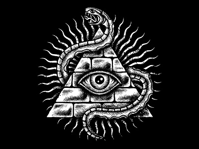 ILLUMINATI SNAKE art design eye illuminati illustration occultism snake traditional vintage