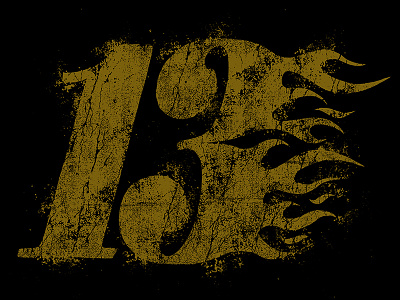 13 IS MY LUCKY NUMBER - RACING FLAMES art design flames illustration logo motorcycle traditional vintage