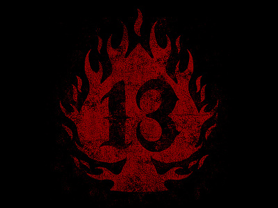 13 IS MY LUCKY NUMBER 13 art design flames illustration logo lucky mexico motorcycle rockabilly traditional vintage