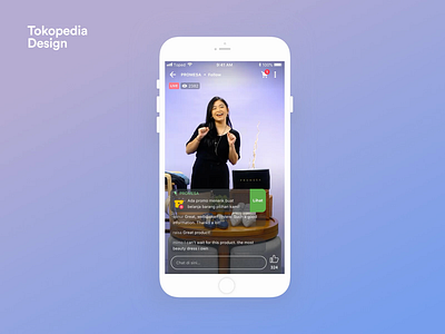 Tokopedia Play - Live Room animation app clean content entertaiment interaction ios iphone live live stream live streaming live video livestream mobile stream streaming tokopedia ui ux video