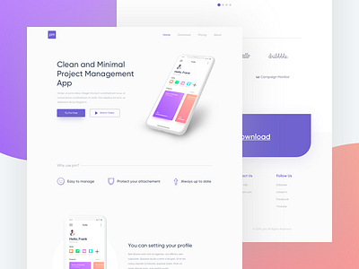 Project Management App Landing Page by Nicholaus Gilang for One Week ...