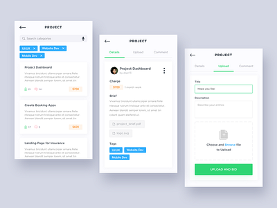 App for freelancer app clean freelance ios ios11 iphone iphone 8 mobile project ui kit