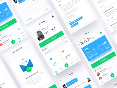App for freelancer app freelance ios ios11 iphone iphone 8 message mobile project ui kit