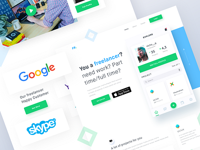 App for freelancer Landing Page