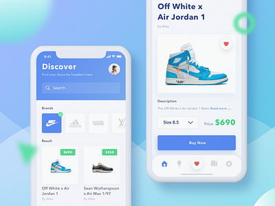 Sneakers Online Shop app concept ios ios11 iphone x mobile mockup shop sneaker ui