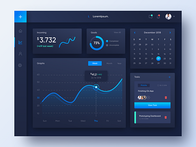 Team Management Dashboard (Dark Theme) card dark dashboard graphs management schedule task team ui ux wallet