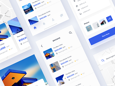 House Rent App app clean furniture house ios mobile porperty rent ui ui kit ux