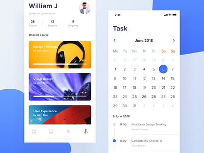 Online Course App app clean course ios ios 11 iphone iphone x online course schedule ui ui kit ux