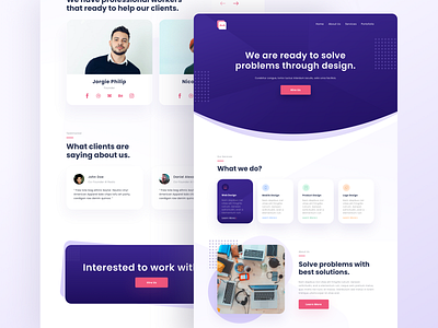 Design Studio Landing Page design gradient header landing page product design purple studio ui web website