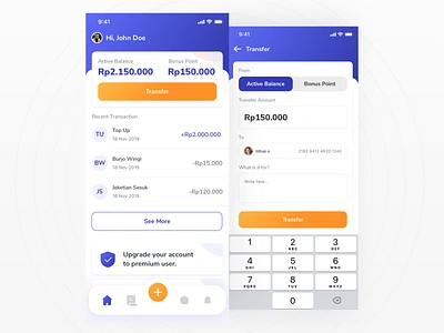 Fintech Wallet App - quick exploration app clean fintech ios ios11 iphone iphone x mobile money ui ui kit ux wallet