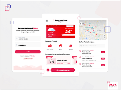 JAGA Applications : UI Design design designchallenge disaster minimalist mobile apps ui uidesign