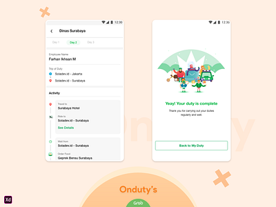Onduty's app branding design designchallenge graphicdesign illustration minimalist mobile apps typography uidesign uidesigns ux