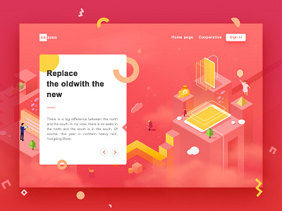 Replace the old with the new colorful gradient icons illustrations isometric landing modern page web