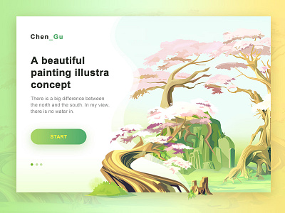 A beautiful landscape art design digital graphic illustration