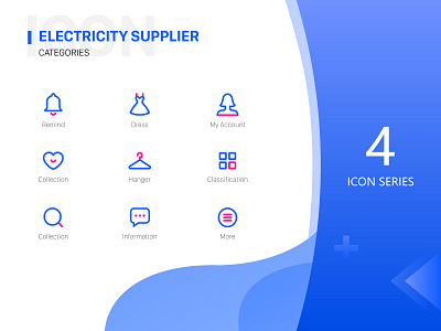 Electricity supplier icon display electricity supplier，ios，ui