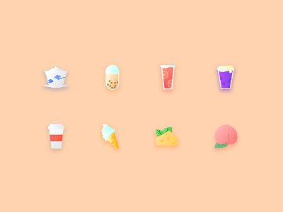 Drinks & Foods colorful design flat food and drink