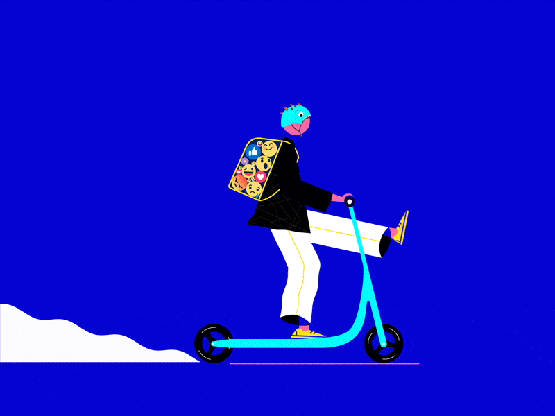 Shipper emojis animation character emoji illustration motion proccreate scooter