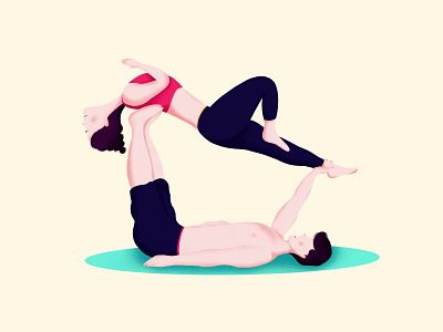 Yoga boys character design flat girls illustration minimal proccreate yoga