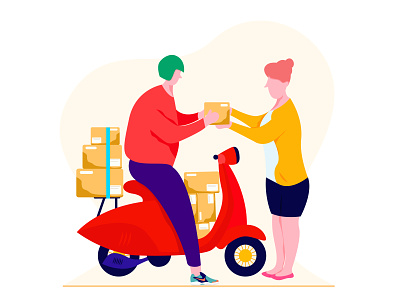 Delivery app character flat illustration proccreate ui ux web
