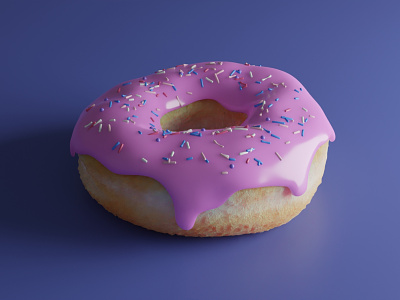 My first 3D Donut! 3d blender clean color minimal realistic tutorial
