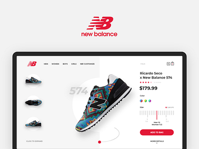 New Balance. Store fashion flat footwear iphone minimal new balance red sneakers store ui ux xd