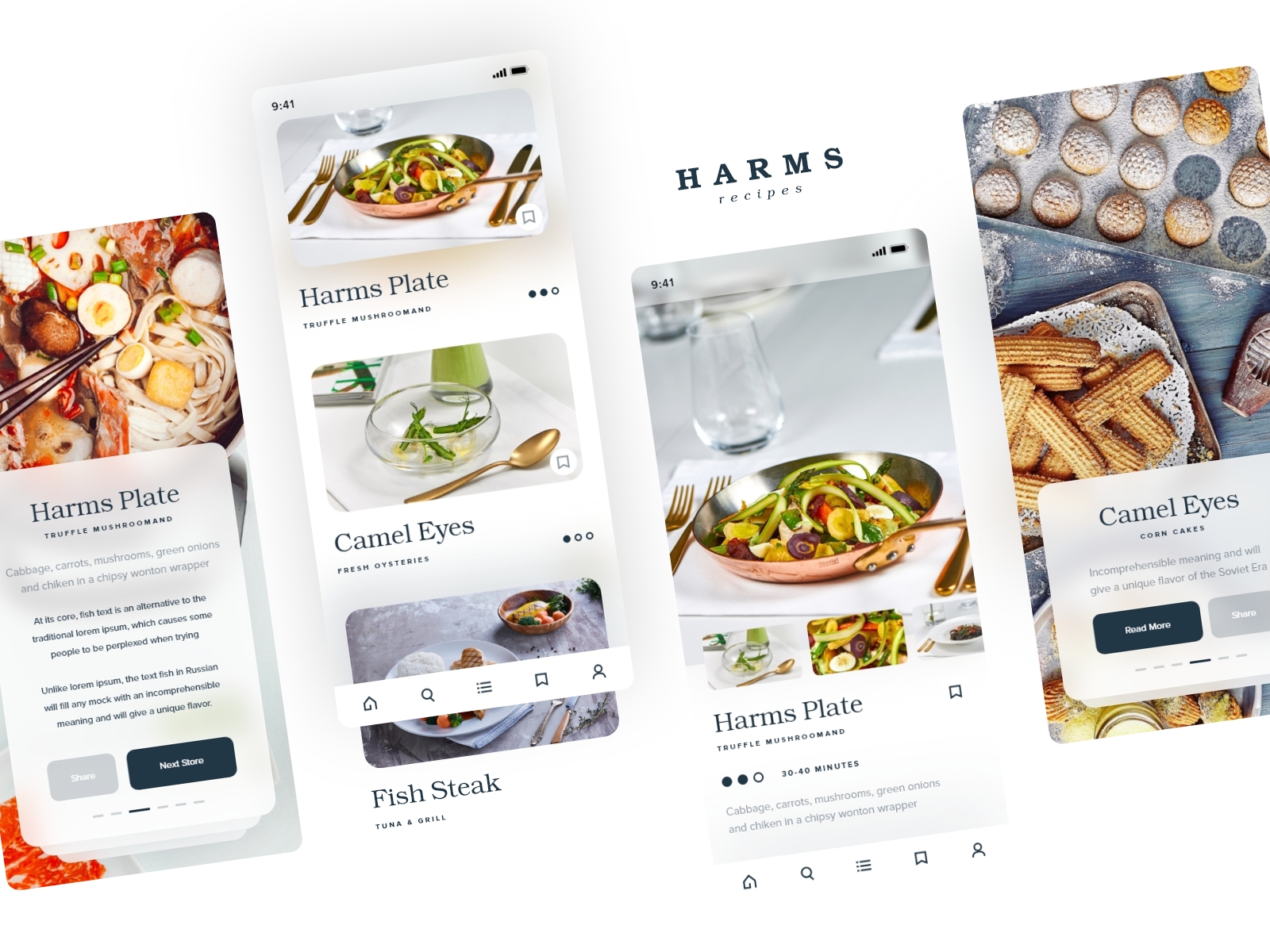 Harms | Recipe App by Mihail Grinchuk on Dribbble