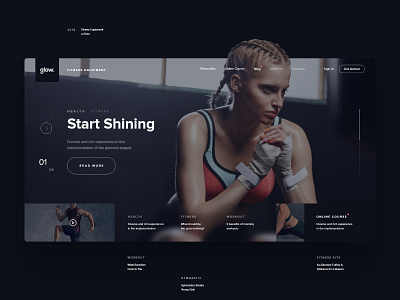 glow. | Fintess Website black black white clean dark design fit fitness flat interaction minimal modern sport store type typography ui ux web