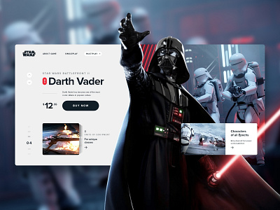 Darth Vader DLC | Star Wars™ Battlefront™ II battlefront black white card clean design ea flat game game art minimal space star star wars store typography ui ux web