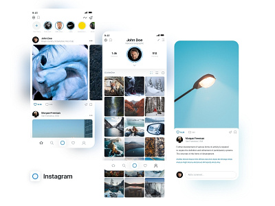 Instagram | Redesign Concept app card clean design instagram ios logo minimal mobile app typography ui ux white