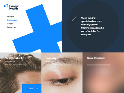 Honest Health black blue clean health man minimal product swiss typography ui ux web white woman