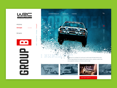 WRC — concept car concept design drive driver extreme sport rally ui ux webdesign