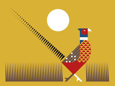State Bird Series: Pheasant bird design geometric illustration logo pheasant prairie south dakota sun vector