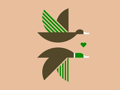 Duck Love animal bird birds branding duck ducks flying heart illustration logo logos outdoor simple shape vector wildlife