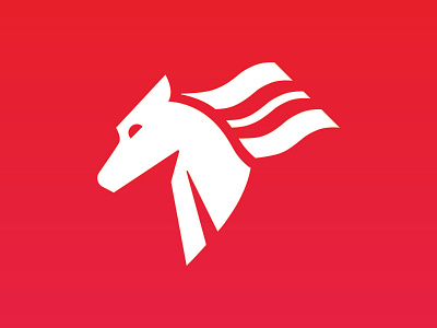 Flow Fellow animal brand color gradient horse logo vector