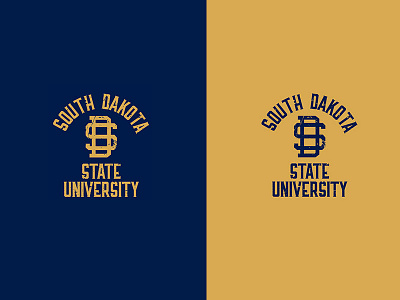 SD State Vintage Shirts blue gold monogram navy old school shirts south dakota texture university vintage yellow