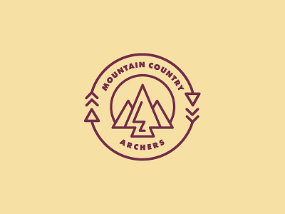 Mountain Country Archers brand branding color design identity illustration line art logo logo logos patch design simple vector