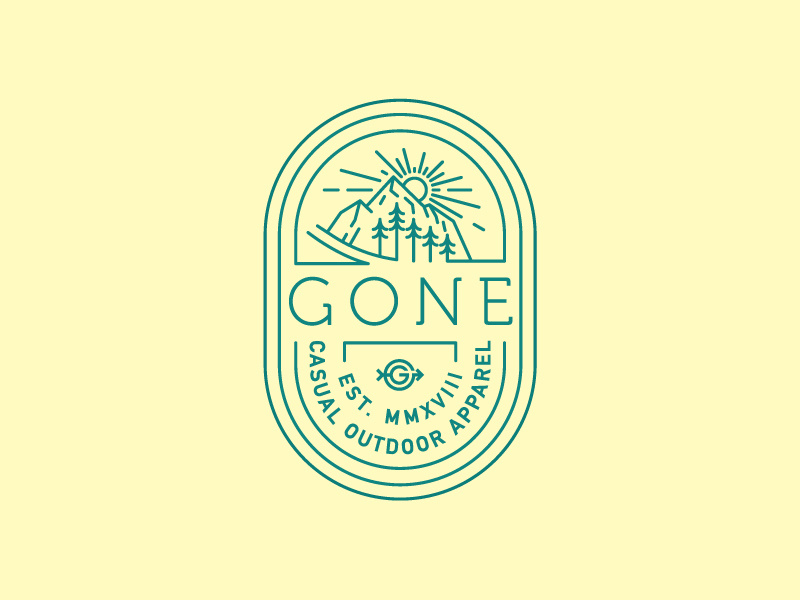 Gone Shirt/Badge badge design line art simple illustration apparel design shirt design shirt design color logo