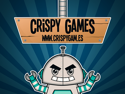 Crispy Games Splash Screen character design gameart illustration logo robot vector