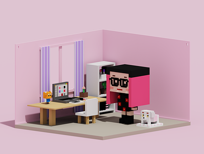 Nevilk and Milla character game art gameart magicavoxel voxel voxelart