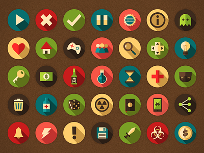 Flat UI game icons