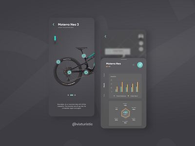 Smart Bike - UI Exploration #2 - Details & Statistic app design bicycles bike bike app casestudy dark dark mode dark ui interaction mobile app mockup prototype rent app travel ui uidesign uiux