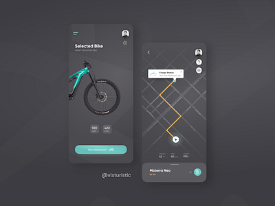 Smart Bike - UI Exploration #2 - Map Navigation