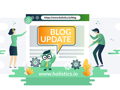 Blog Update blog character design green illustration website