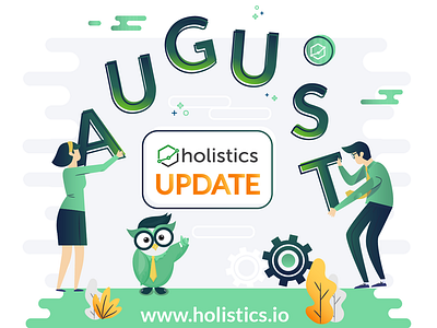 August Update - Holistics blog character illustration webs